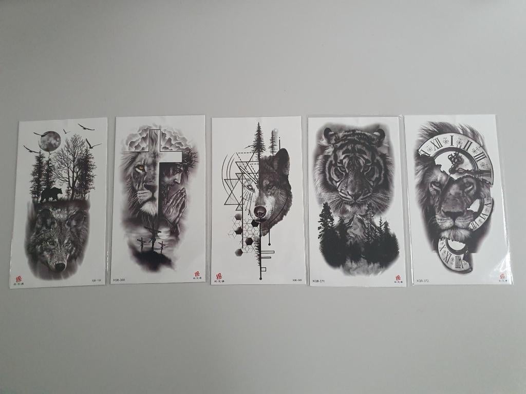 Carnaval 6 nep tijgertattoos - tijger Tatoeages (nieuw), Carnaval, Nieuw, Overige maten, Ophalen of Verzenden