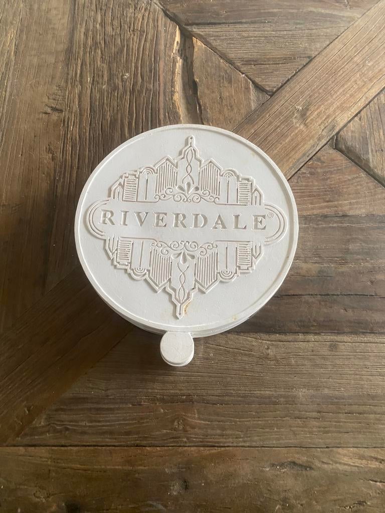 Riverdale waxinelichtjeshouder, Gebruikt, Wit, Ophalen of Verzenden, Minder dan 25 cm