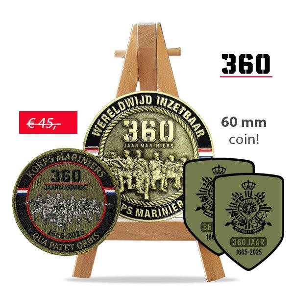360 jaar Korps Mariniers, Verzamelen, Militaria | Algemeen, Ophalen, Marine, Nederland, Embleem of Badge