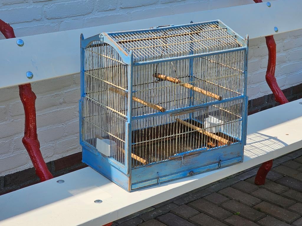 Mooie grote antieke vogelkooi / oud vogelkooitje kooitje, Ophalen of Verzenden
