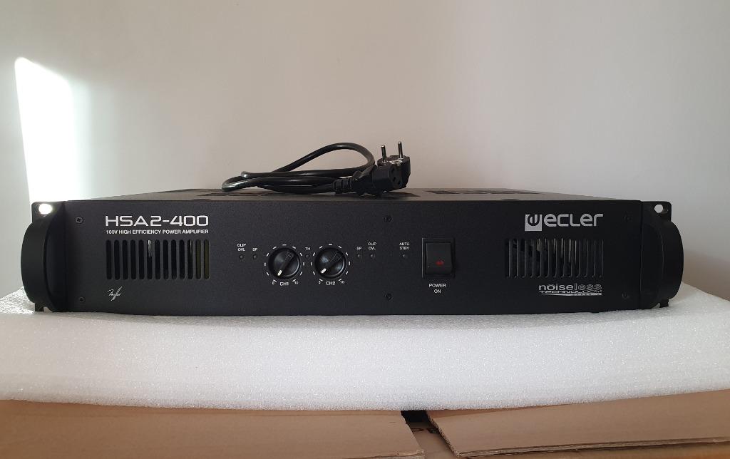 Ecler HSA2-400ES Stereo Eindversterker 100V 2x400W Euroblock, Overige merken, Verzenden, Zo goed als nieuw, 120 watt of meer