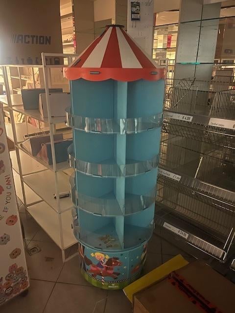 Carrousels, stelling kasten, displays, TEGO materialen enz, Ophalen, Zo goed als nieuw