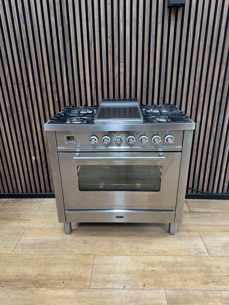 Zeer Luxe Rvs Boretti Fornuis 90 cm  (Gratis bezorgen), 5258sh, Ophalen of Verzenden, Zo goed als nieuw, Energieklasse A of zuiniger
