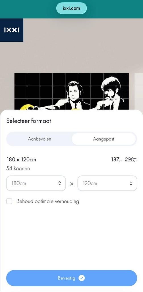 IXXI Pulp Fiction Banksy 180x120cm, Ophalen of Verzenden, Zo goed als nieuw