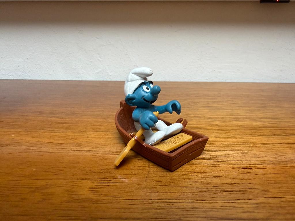 Roeiboot Smurf (incompleet), Verzamelen, Smurfen, Gebruikt, Poppetje, Figuurtje of Knuffel, Overige Smurfen, Ophalen of Verzenden