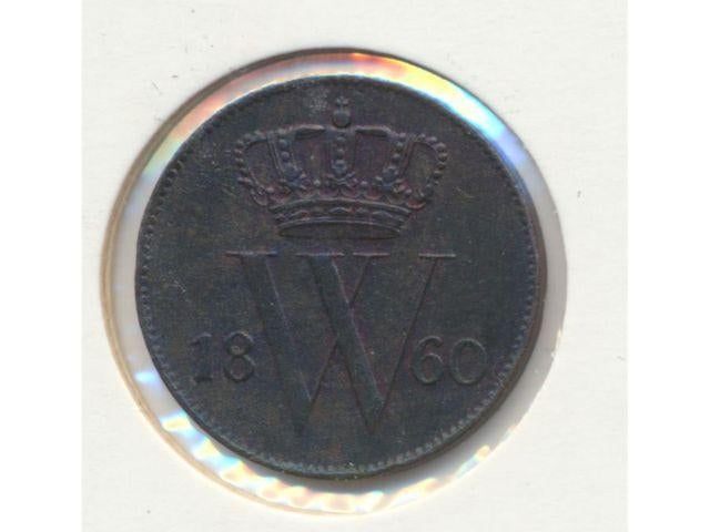 Nederland 1 Cent 1860 Willem 3, Postzegels en Munten, Munten | Nederland, Ophalen of Verzenden, Koning Willem III, 1 cent, Losse munt