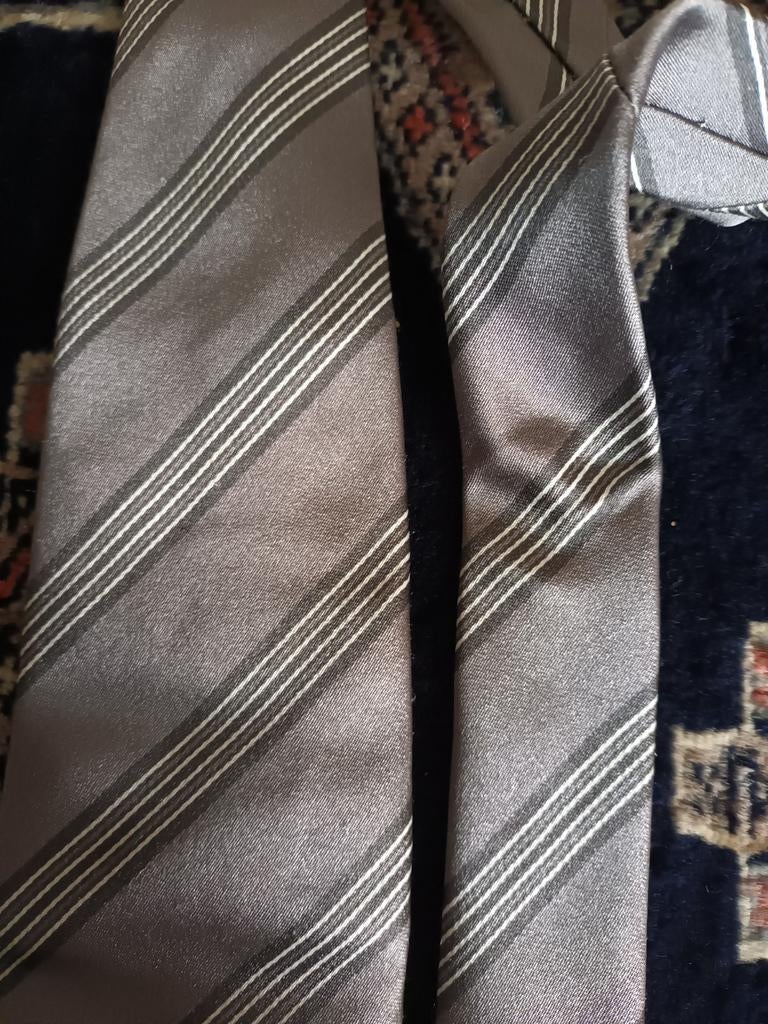 Profuomo Originele gestreepte stropdas, Kleding | Heren, Stropdassen, Ophalen of Verzenden, Met patroon, Grijs, Profuomo