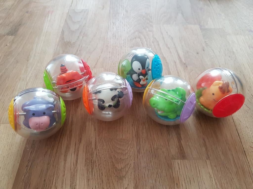 Fisher-Price Roll A Rounds ballen Dierfiguren - 6 stuks, Ophalen of Verzenden, Zo goed als nieuw, Overige typen