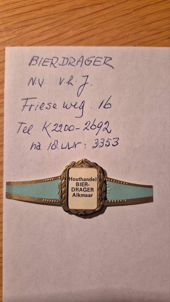 Sigarenbanden Alkmaar, Verzamelen, Ophalen, Zo goed als nieuw, Sigarenbandjes