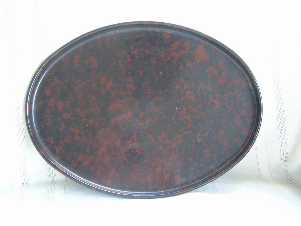 gaaf antiek bakeliet bakelite dienblad wortelnoten motief 1, Huis en Inrichting, Ophalen of Verzenden, Ovaal, Overige materialen
