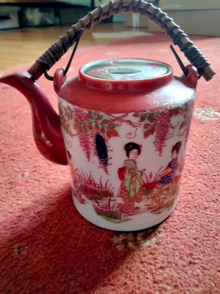 Vintage Japans theeservies met theepot en kopjes, Ophalen of Verzenden