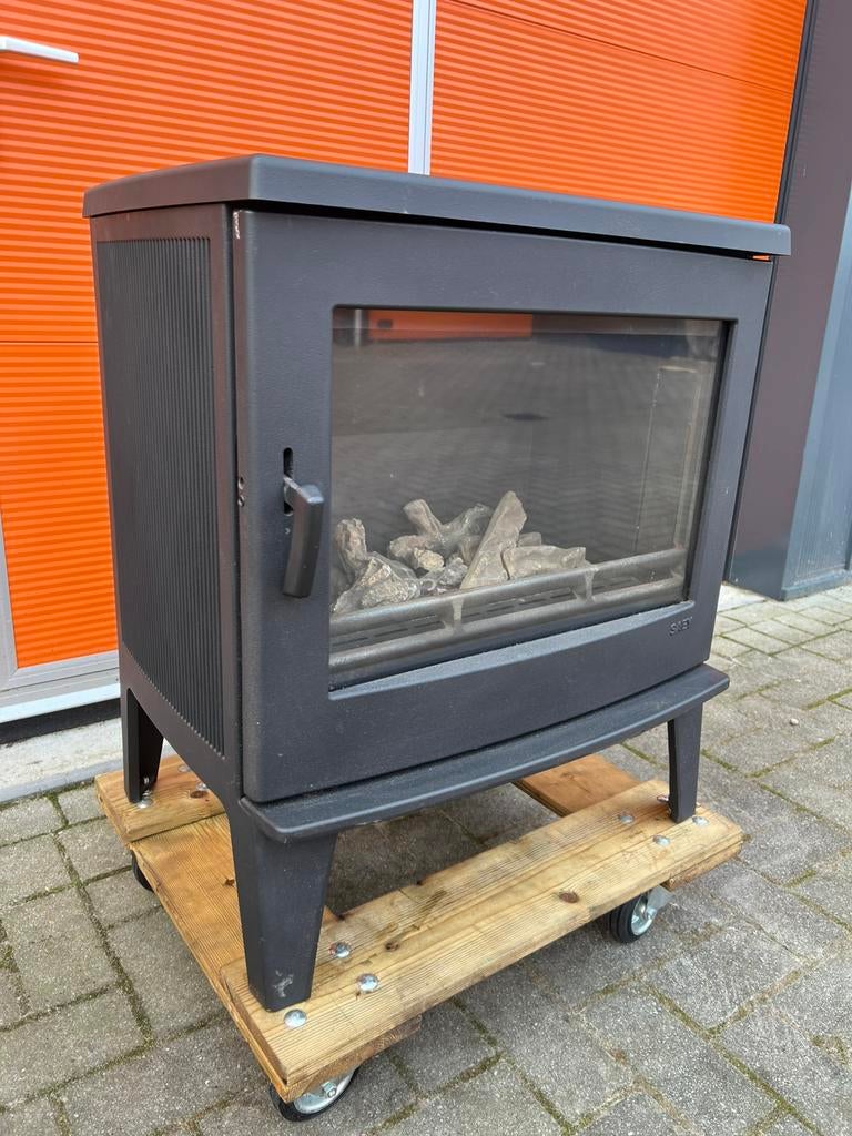 Te Koop : Gietijzeren SAEY PEAK 9 Gas Kachel Gaskachel Zwart, Ophalen, Gas, Zo goed als nieuw, Vrijstaand