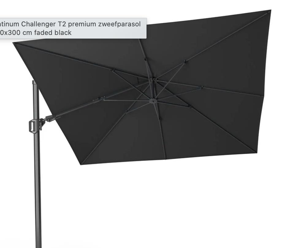 Parasol Deltawing T2 faded black zweefparasol 300x300, Ophalen, Verstelbaar, Gebruikt, 2 tot 3 meter