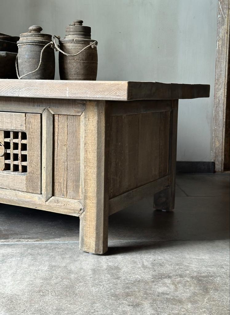 Salontafel NEPALI Driftwood Collectie, Gebruikt, 100 tot 150 cm, Rechthoekig, Overige houtsoorten