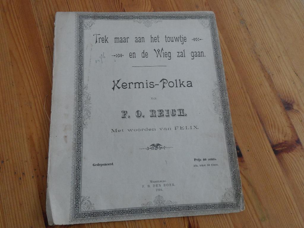 Trek maar aan het touwtje en de wieg zal gaan, Muziek en Instrumenten, Bladmuziek, Zang, Gebruikt, Ophalen of Verzenden, Artiest of Componist