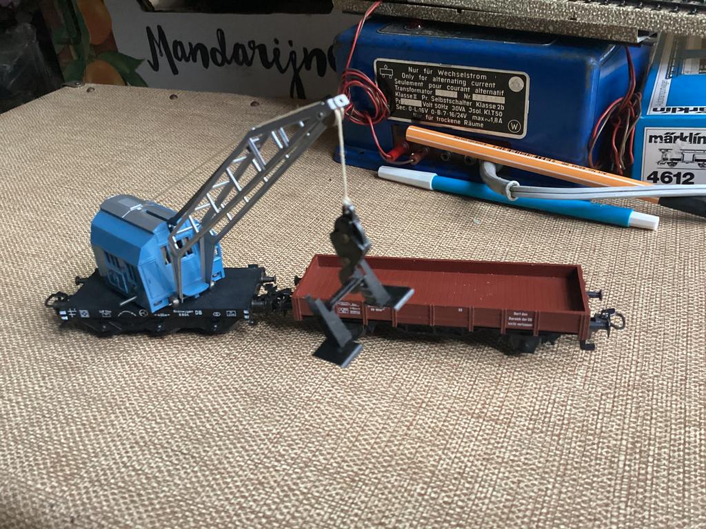 Marklin 4611 kraanwagen MET kraansteunwagen in nette staat, Wisselstroom, Wagon, Ophalen of Verzenden, Zo goed als nieuw