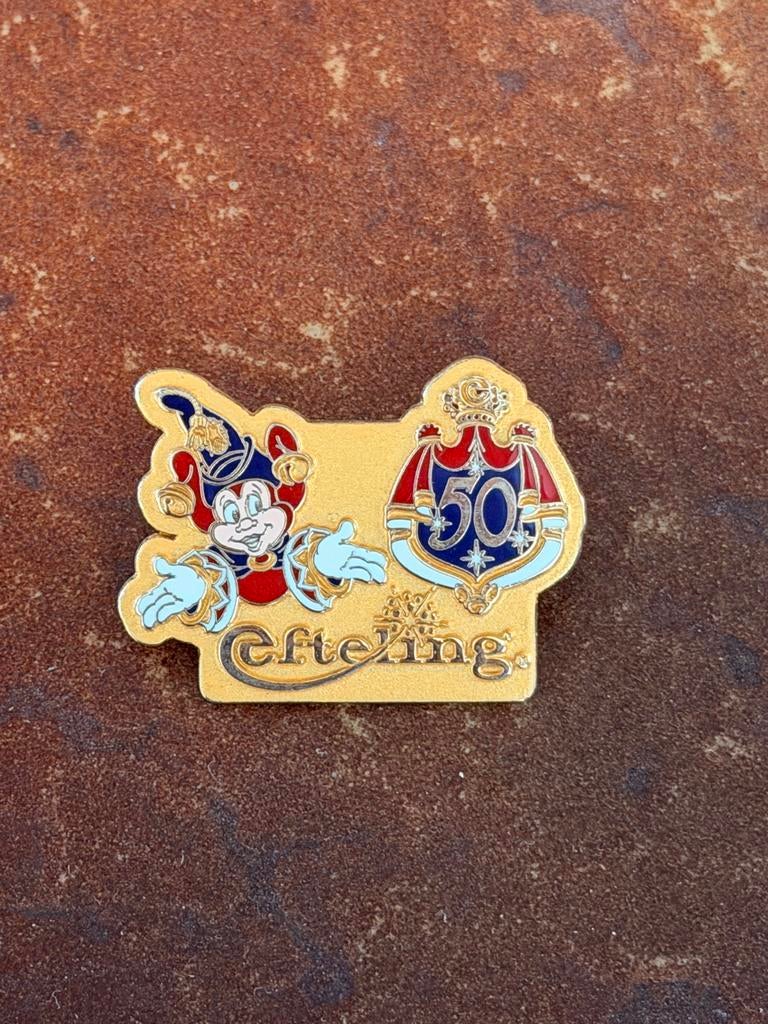 Efteling Pin - 50 jarig bestaan - Zeldzaam!, Ophalen of Verzenden, Zo goed als nieuw, Button of Speldje