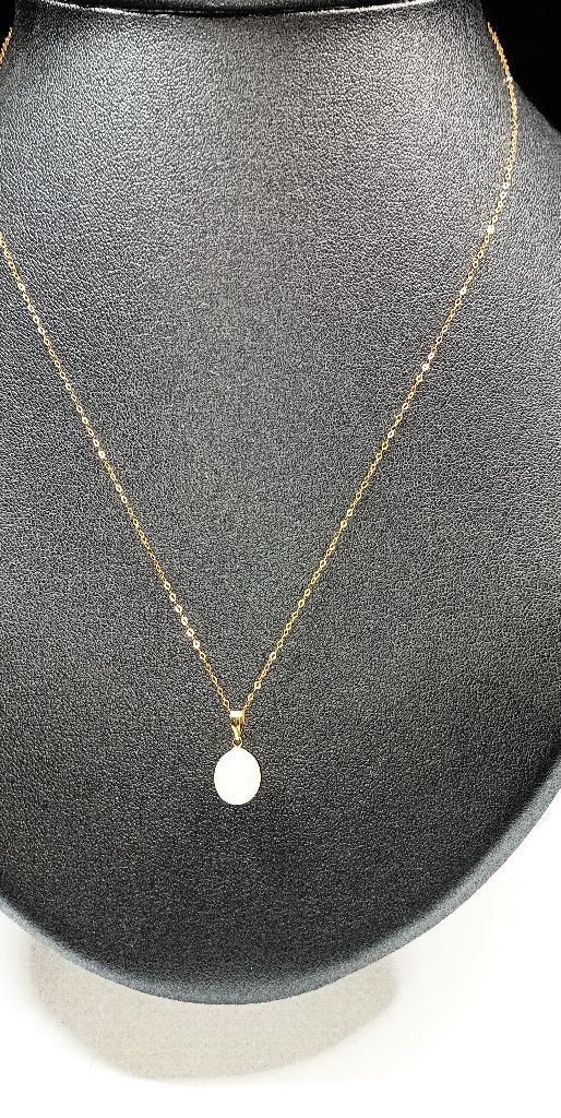 Fijne 18k gouden ketting van 40cm met echte zeeparel Au 750, Met hanger, Nieuw, Ophalen of Verzenden, Goud