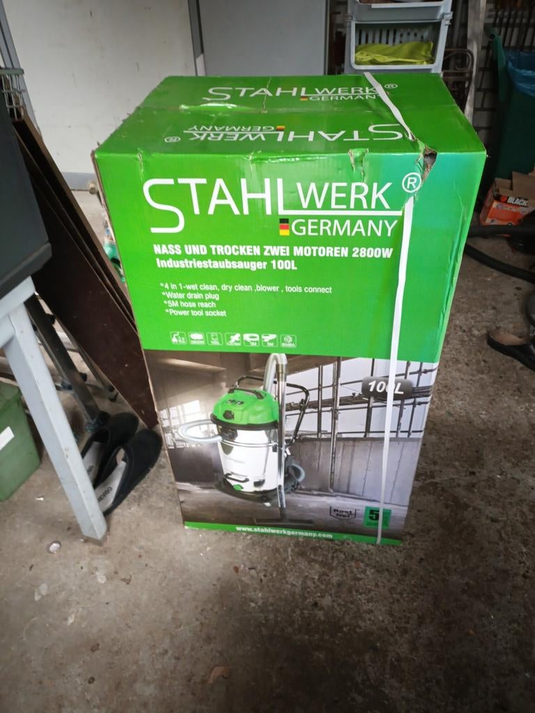 Stahlwerk Industrie Stofzuiger 2800W - Nieuw in doos!, Witgoed en Apparatuur, Stofzuigers, Ophalen, Nieuw, Reservoir, 2000 watt of meer