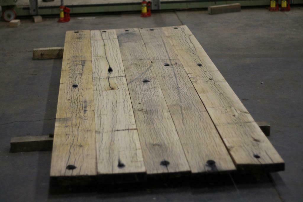 Oud Eiken Wagondelen, Doe-het-zelf en Verbouw, Hout en Planken, Ophalen, Gebruikt, 25 tot 50 mm, Eiken