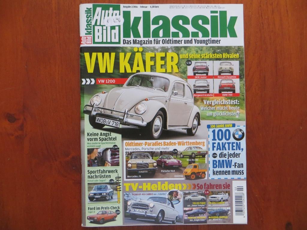 Autobild Klassik 2 2016 Volkswagen 1200, DKW Junior, Renault, Boeken, Auto's | Folders en Tijdschriften