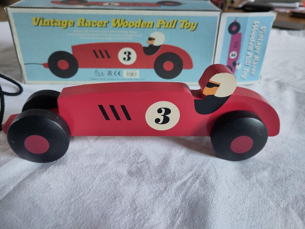 Vintage Houten speelgoed Raceauto - Nieuwstaat!, Kinderen en Baby's, Speelgoed | Houten speelgoed, Ophalen of Verzenden, Zo goed als nieuw