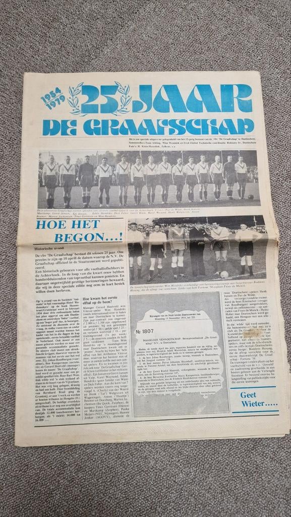 De Graafschap Jubileumkrant 1979 - 25 Jaar, Ophalen of Verzenden