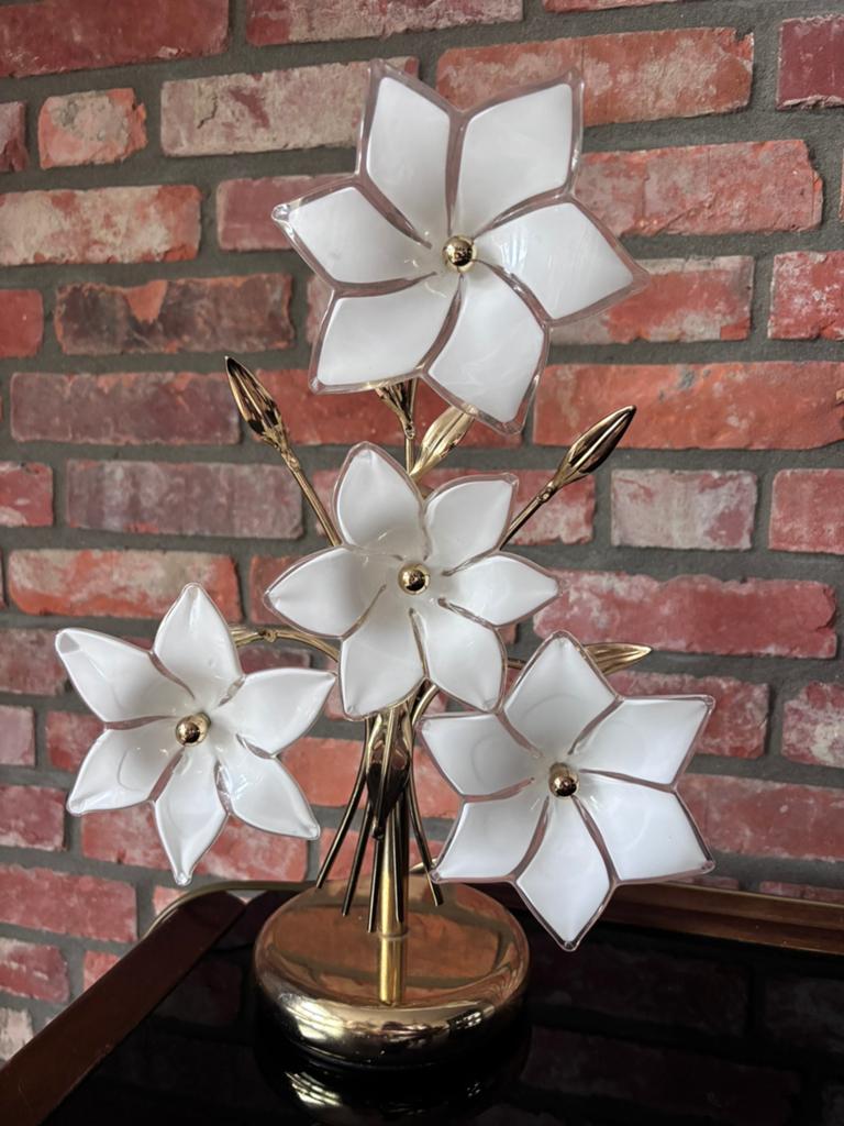 Prachtige Vintage Paul Neuhaus Hollywood Regency Bloemenlamp, Ophalen of Verzenden, Zo goed als nieuw, Metaal