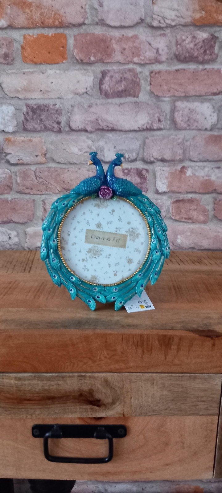 Clayre&Eef:21cm Pauw Fotolijst♥️NIEUW♥️, 1446dt, Nieuw, Ophalen of Verzenden, Brmpy4@versatel.nl