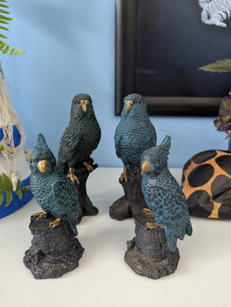 4x Papegaaien beeldjes, Verzamelen, Beelden en Beeldjes, Ophalen of Verzenden, Zo goed als nieuw
