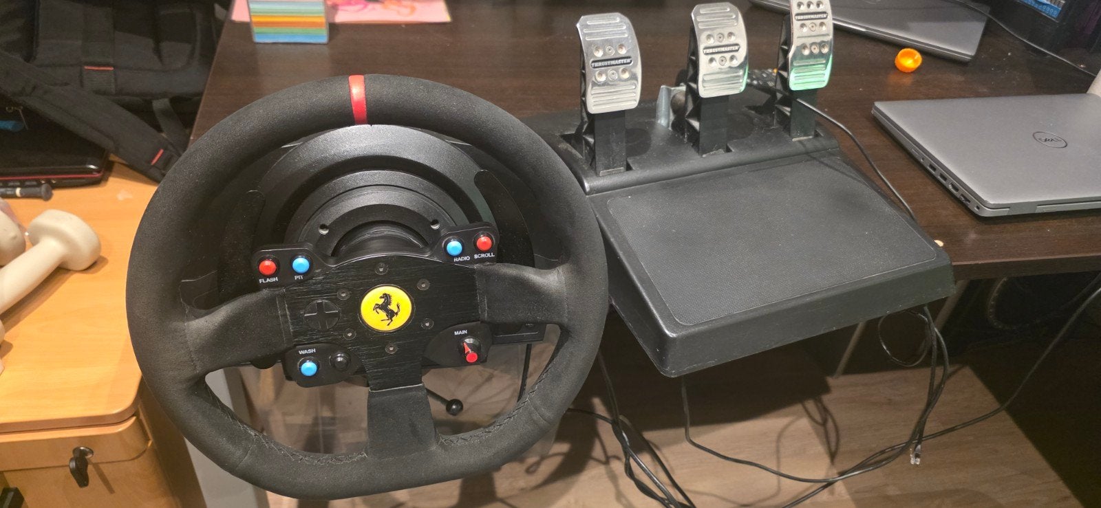 thrustmaster t300 rs ferrari alcantara editie + t3pa pedalen, Ophalen, Racestuur, Force feedback, Zo goed als nieuw