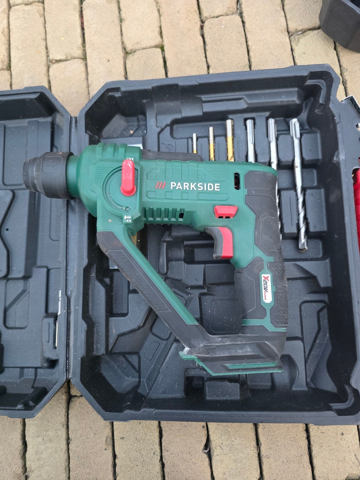 Parkside Klopboormachine met accessoires, Ophalen of Verzenden, Gebruikt, Boor- en Schroefmachine, Klopboormechanisme