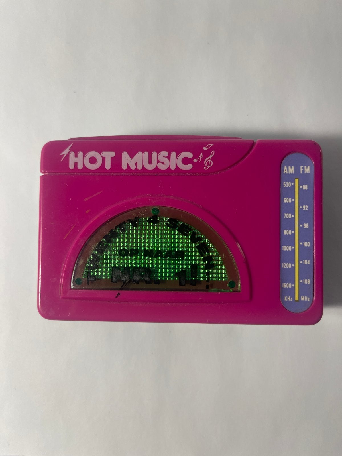 Roze 'drum computer Hot Music' AM/FM zakradio - Vintage look, Audio, Tv en Foto, Radio's, Verzenden, Gebruikt, Radio