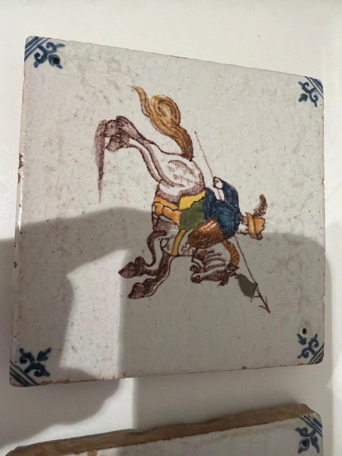 Antieke Hollandse tegeltjes met ruiter te paard, Ophalen of Verzenden