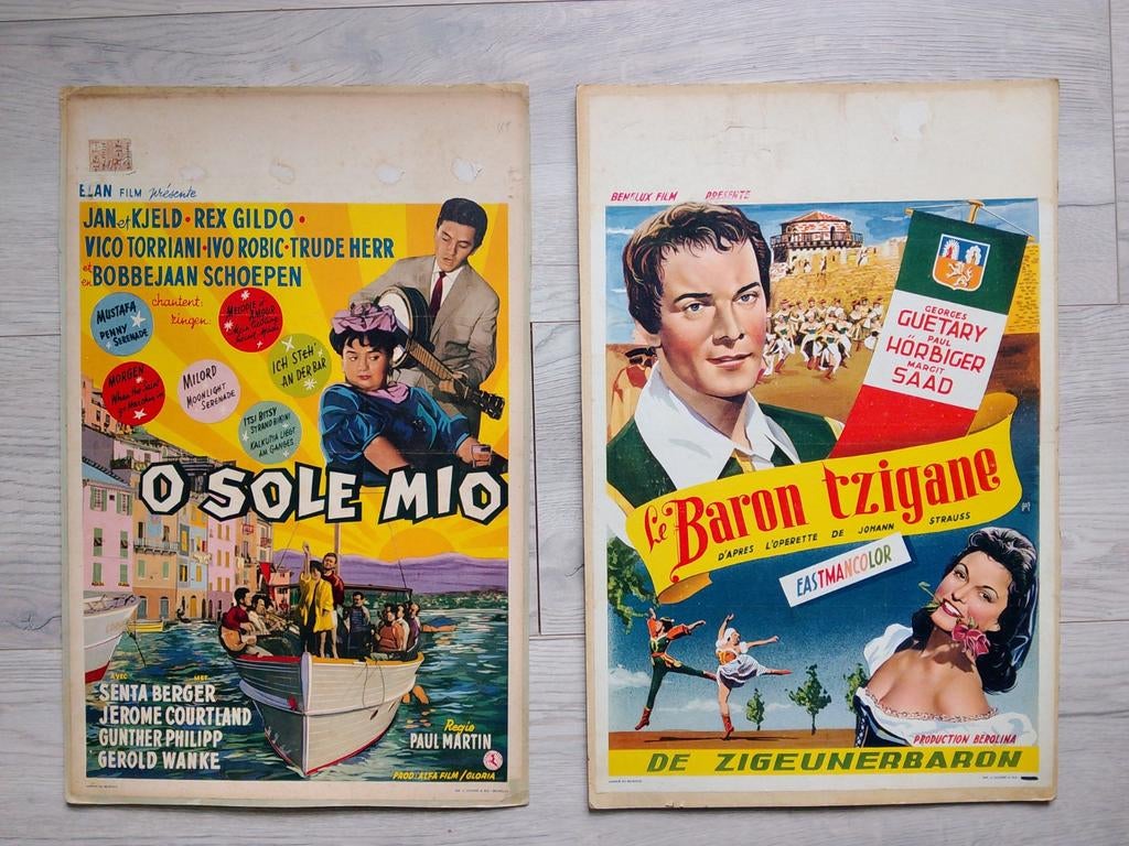 O Sole Mio en Le Baron Tzigane filmposters. België, Ophalen of Verzenden, A1 t/m A3, Film en Tv, Rechthoekig Staand
