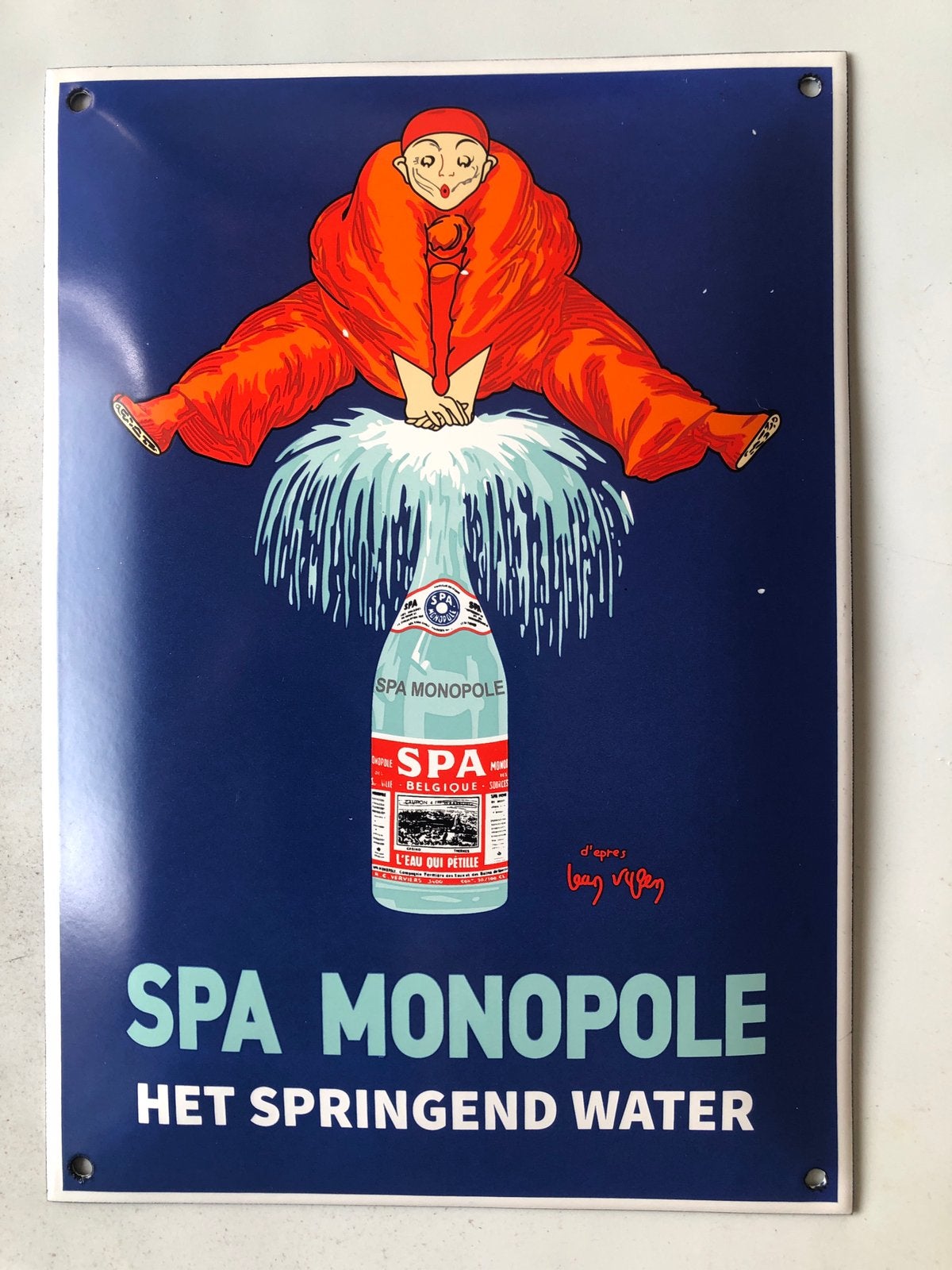 Emaille Spa Monopole bord in nieuwstaat, Ophalen of Verzenden, Zo goed als nieuw, Reclamebord