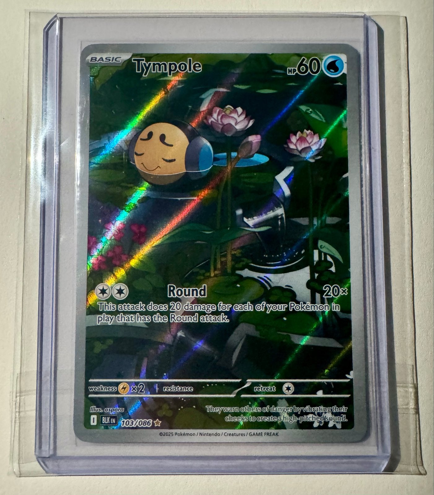 Tympole 103/086 Reverse Holo Pokemon Kaart Black Bolt, Ophalen of Verzenden, Zo goed als nieuw, Losse kaart, Foil