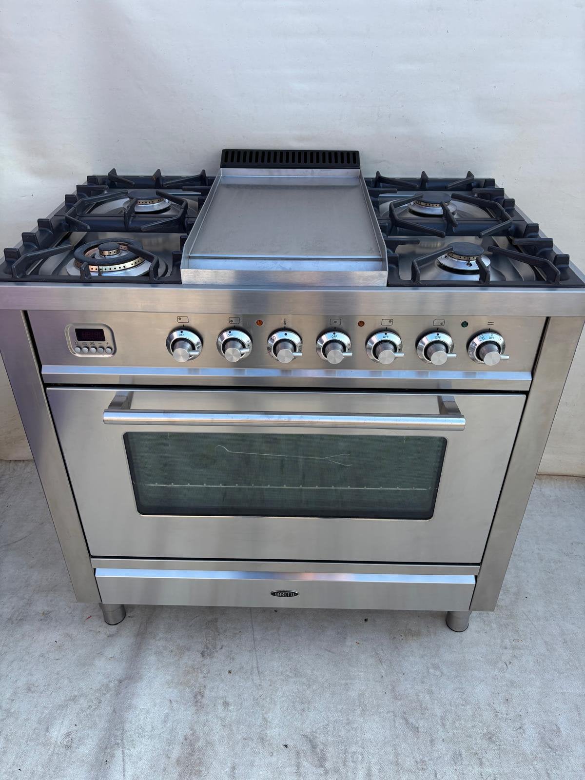 ZGAN Boretti RVS 4-pits + frytop, Ophalen, 60 cm of meer, Zo goed als nieuw, Energieklasse A of zuiniger