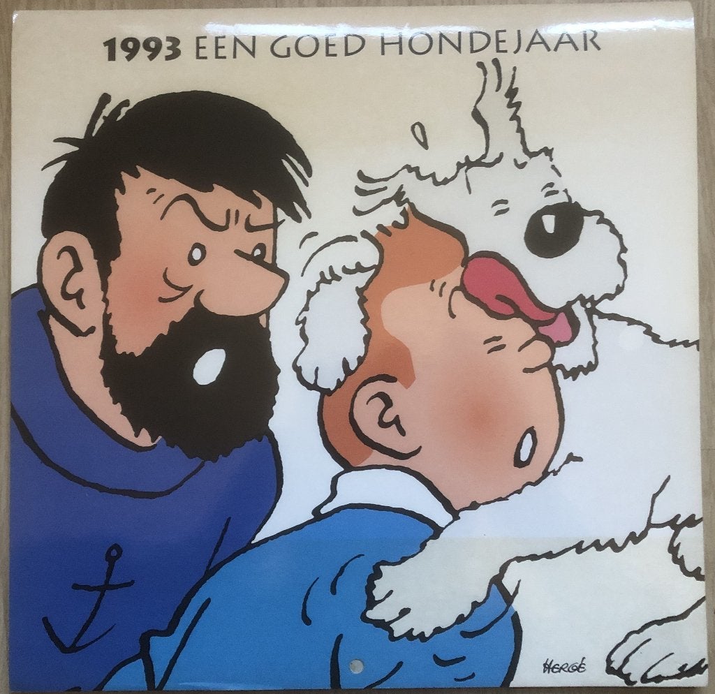KUIFJE - 1993 EEN GOED HONDEJAAR - KALENDER - 29 X 29,5 CM, Boeken, Eén stripboek, Ophalen of Verzenden, Zo goed als nieuw, Hergé
