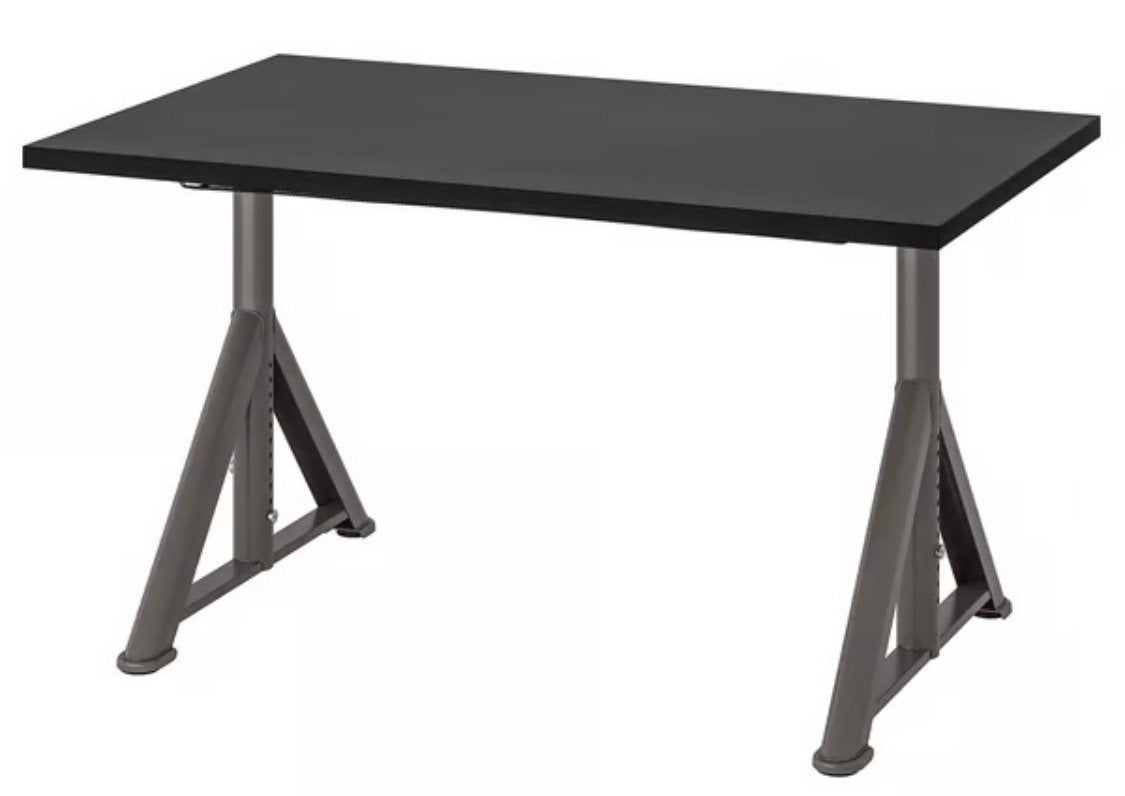 IKEA IDASEN Zit-sta bureau - Zwart, 160x80 cm, Huis en Inrichting, Bureaus, Spaanplaat of MDF, In hoogte verstelbaar, Ophalen of Verzenden