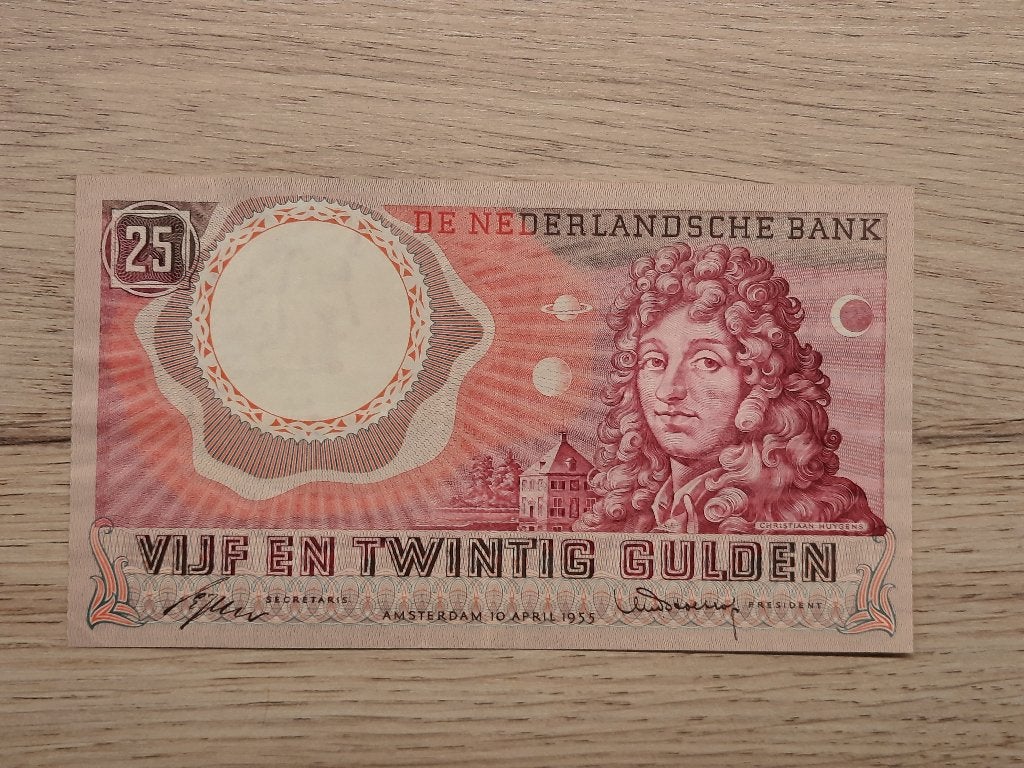25 gulden 1955 Huygens, Postzegels en Munten, Verzenden, 25 gulden, Los biljet