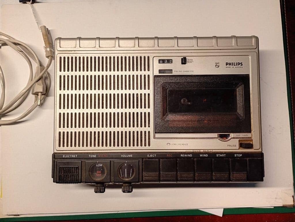 Philips N2215 cassetterecorder, Ophalen of Verzenden, Enkel, Philips