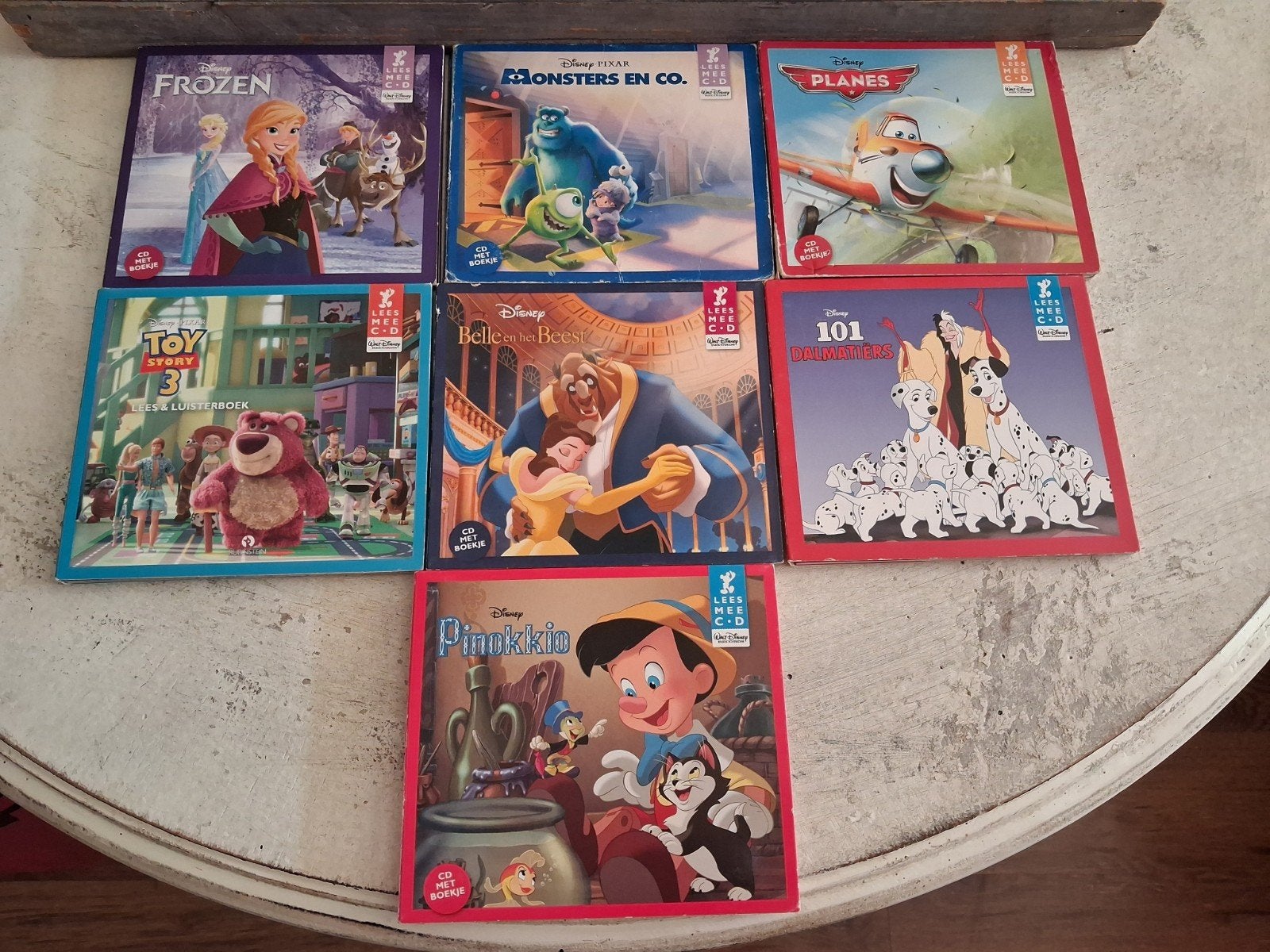 7 Disney Lees mee cd's met boekjes, Ophalen, Gebruikt