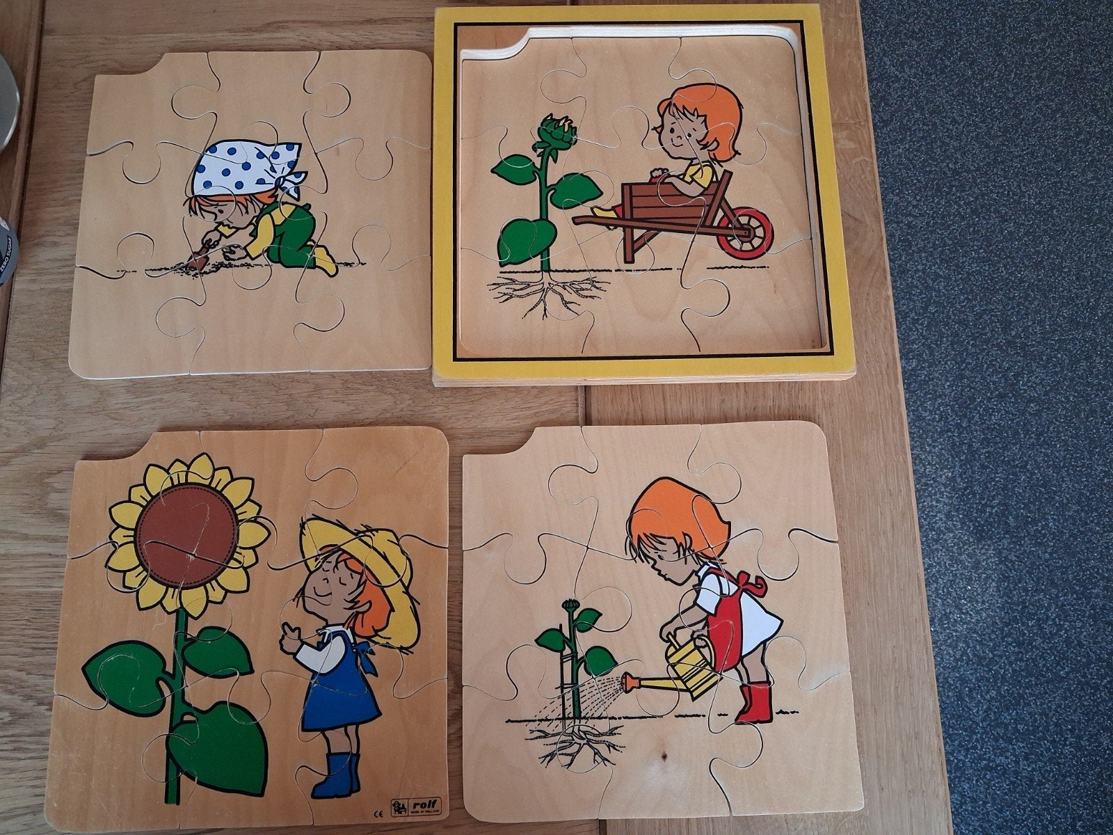 jaklien rolf vintage groeipuzzel 4 in 1, Ophalen of Verzenden, Meer dan 50 stukjes, Gebruikt, 6 jaar of ouder