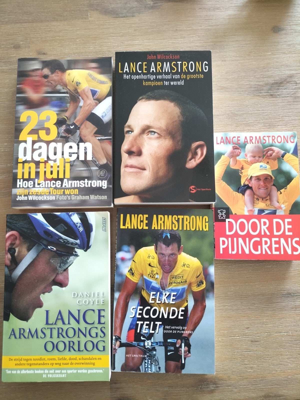 5 Boeken van Lance Armstrong, Ophalen of Verzenden, Gelezen, Balsport