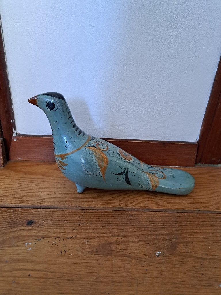 Tonala Mexico handgeschilderde vogel, Verzamelen, Beelden en Beeldjes, Ophalen of Verzenden, Gebruikt, Dier