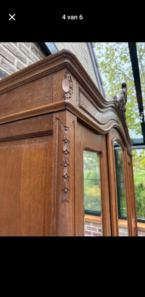 Franse Drie-Deurs Kleerkast met Spiegels - Louis XV-stijl, Ophalen