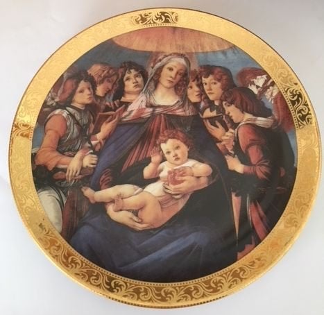 Religieus Wandbord Madonna della Melagrana zeer zeldzaam!, Verzenden, Zo goed als nieuw
