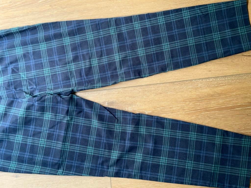 Geruite broek in blauw en groen, Maat 38/40 (M), Blauw, Ophalen of Verzenden, Zo goed als nieuw
