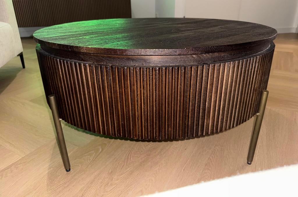 Goossens Dagmar salontafel 90 x 45 x 90 cm Rond, Ophalen, Gebruikt, 50 tot 100 cm, Rond